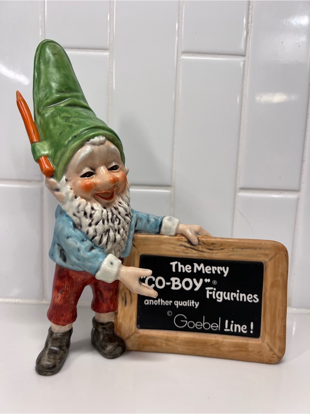 Vintage Goebel Gnome The Merry Co-boy Figurine Display Sign 516